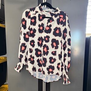 CROSBY by Mollie Burch Black and Pink Floral Blouse